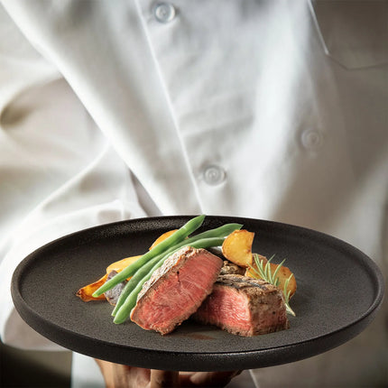 GGM Gastro (6 pcs) UNIVERSE | Plate - flat - Porcelain - Ø260mm - Black
