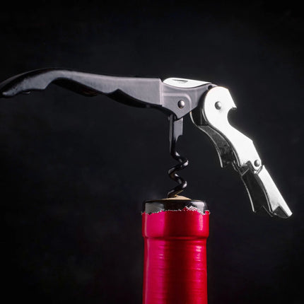 GGM Gastro (6 pcs) Waiter’s Friend Corkscrew - with Foil Cutter - Length: 150mm - Black