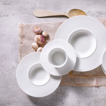 GGM Gastro (6 pcs) WHITE DELIGHT | Deep Plate - Porcelain - Ø240mm - White