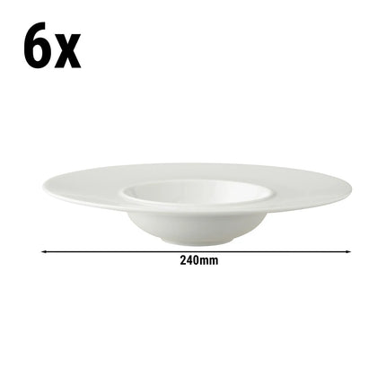 GGM Gastro (6 pcs) WHITE DELIGHT | Deep Plate - Porcelain - Ø240mm - White