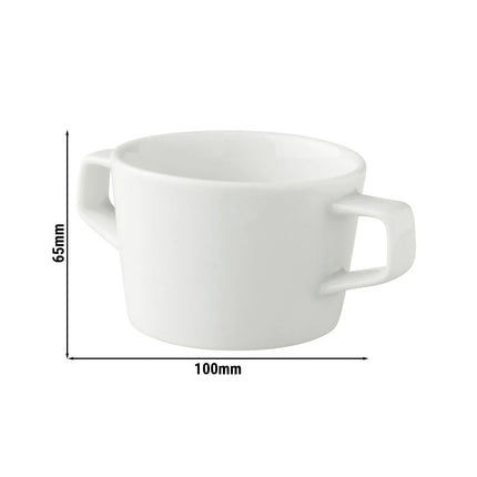 GGM Gastro (6 pcs) WHITE DELIGHT - Handled Soup Cup - Ø 100mm - 300 ml - White