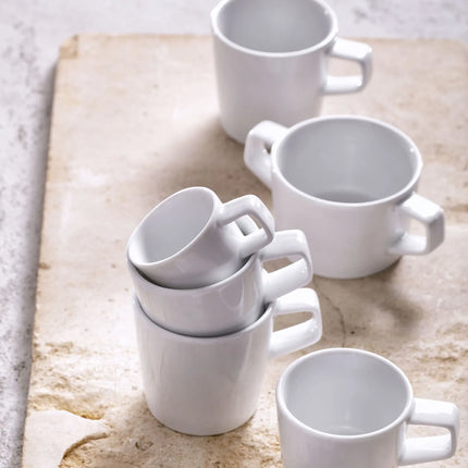 GGM Gastro (6 pcs) WHITE DELIGHT - Handled Soup Cup - Ø 100mm - 300 ml - White