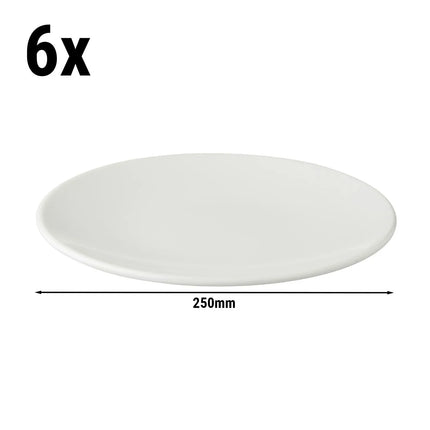 GGM Gastro (6 pcs) WHITE DELIGHT | Plate - flat - Porcelain - Ø250mm - White