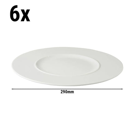 GGM Gastro (6 pcs) WHITE DELIGHT | Plate - flat - Porcelain - Ø290mm - White