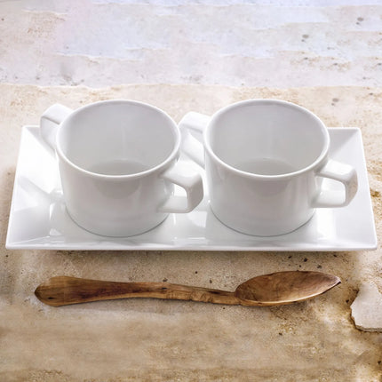 GGM Gastro (6 pcs) WHITE DELIGHT - Plate - Rectangular - 285x150mm - White