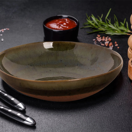 GGM Gastro (6 pcs) WISTERIA | Deep Plate - Stoneware - Ø220mm - Green/Beige