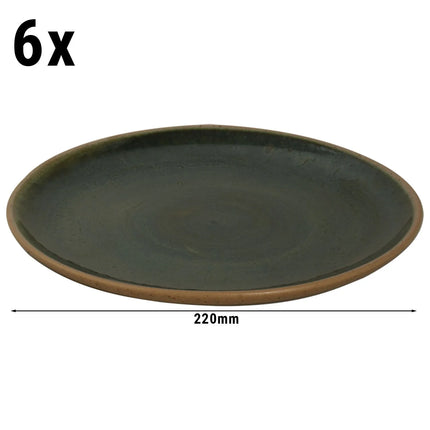 GGM Gastro (6 pcs) WISTERIA | Plate - flat - Stoneware - Ø220mm - Green/Beige