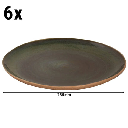 GGM Gastro (6 pcs) WISTERIA | Plate - flat - Stoneware - Ø285mm - Green/Beige