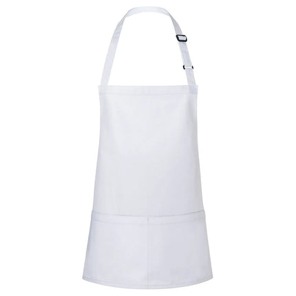 GGM Gastro (6 pieces) KARLOWSKY | Short Chef Bib Apron Basic – White - 750x600 mm - Adjustable Neck Strap