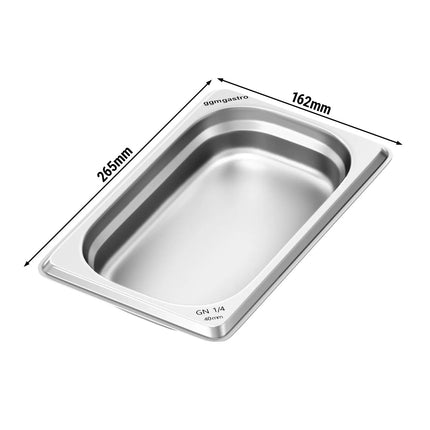 GGM Gastro (6 pieces) – Stainless Steel Gastronorm Pan GN 1/4 – Height 40 mm