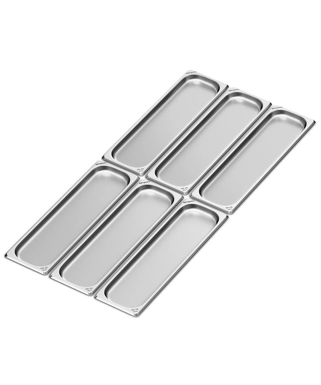 GGM Gastro (6 pieces) – Stainless Steel Gastronorm Pan GN 2/4 – Height 20 mm
