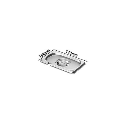 GGM Gastro (6 pieces) – Stainless Steel Gastronorm Pan Lid GN 1/9 – with Spoon Cut-Out