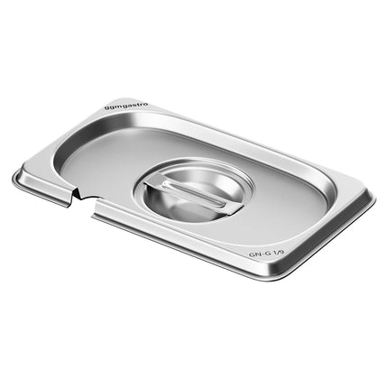 GGM Gastro (6 pieces) – Stainless Steel Gastronorm Pan Lid GN 1/9 – with Spoon Cut-Out