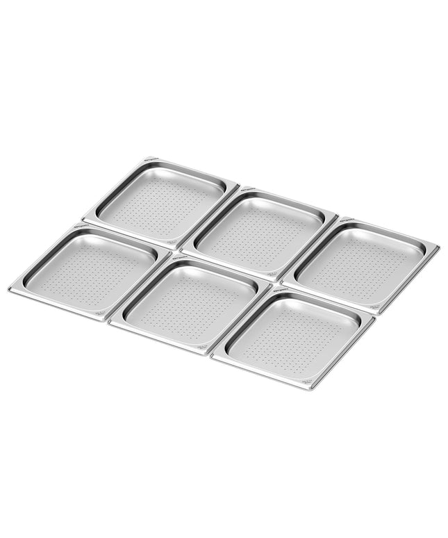 GGM Gastro (6 pieces) - Stainless steel GN container 1/2 - perforated - height 20 mm