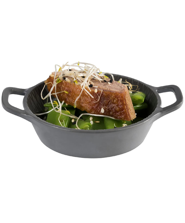 GGM Gastro (60 pcs) Bowl - MINI - Melamine - 70ml - 115x85mm - Depth: 25mm - with carry handles - Grey