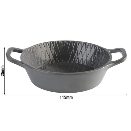 GGM Gastro (60 pcs) Bowl - MINI - Melamine - 70ml - 115x85mm - Depth: 25mm - with carry handles - Grey