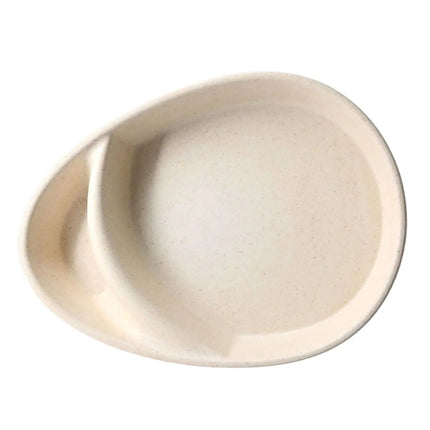 GGM Gastro (60 pcs) Compartment Tray - 275x200mm - with 2 compartments - teardrop-shaped - Cream White - Bio-Compound
