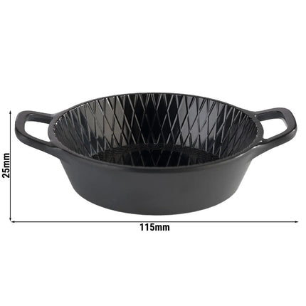 GGM Gastro (60 pcs) Dessert Bowl - MINI - Melamine - 70ml - 115x85mm - Depth: 25mm - with carry handles - Black