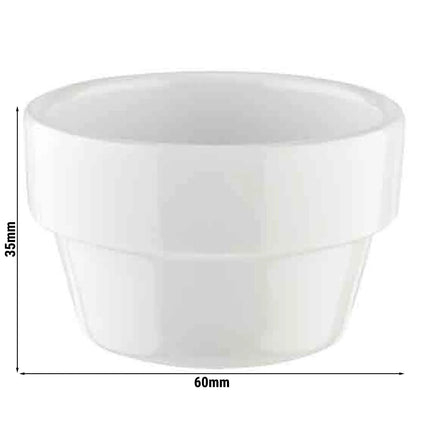 GGM Gastro (60 pcs) Dipping Pot - FLOWER POT - Melamine - 40ml - Ø60mm - White