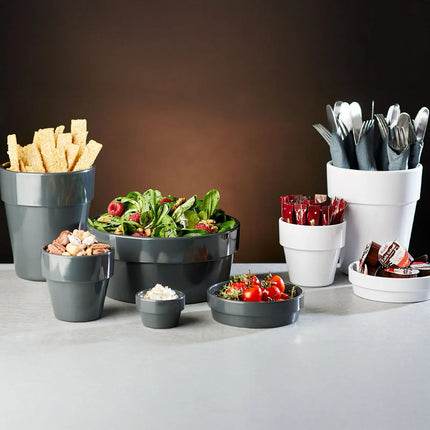 GGM Gastro (60 pcs) Dipping Pot - FLOWER POT - Melamine - 40ml - Ø60mm - White