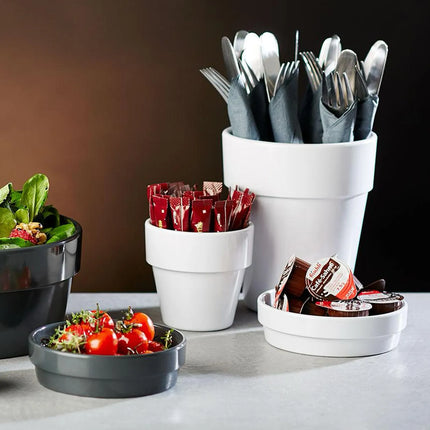 GGM Gastro (60 pcs) Dipping Pot - FLOWER POT - Melamine - 40ml - Ø60mm - White