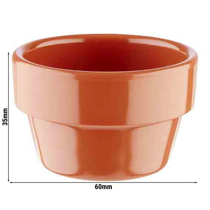 GGM Gastro (60 pcs) Ramekin - FLOWER POT - Melamine - 40ml - round - Ø60mm - Terracotta