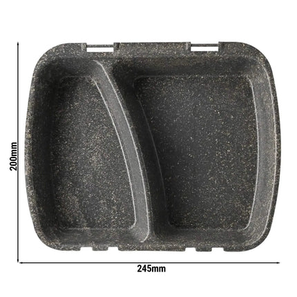 GGM Gastro (60 pcs) Reusable 2-Compartment Takeaway Container - 245x200mm - Grey - Stackable