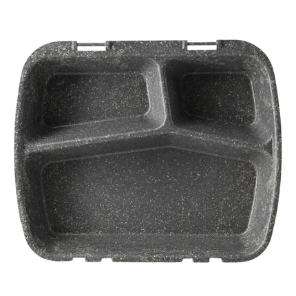 GGM Gastro (60 pcs) Reusable 3-Compartment Takeaway Container - 245x200mm - Grey - Stackable