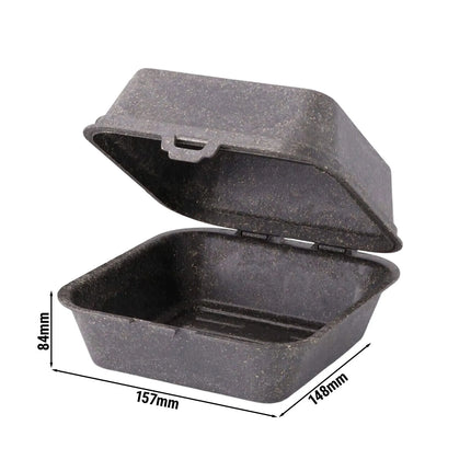 GGM Gastro (60 pcs) Reusable Burger Box - 157x148x84mm - Grey