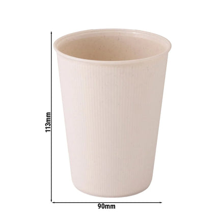 GGM Gastro (60 pcs) Reusable Ribbed Tumbler - 400ml - Ø 90mm - Cream White