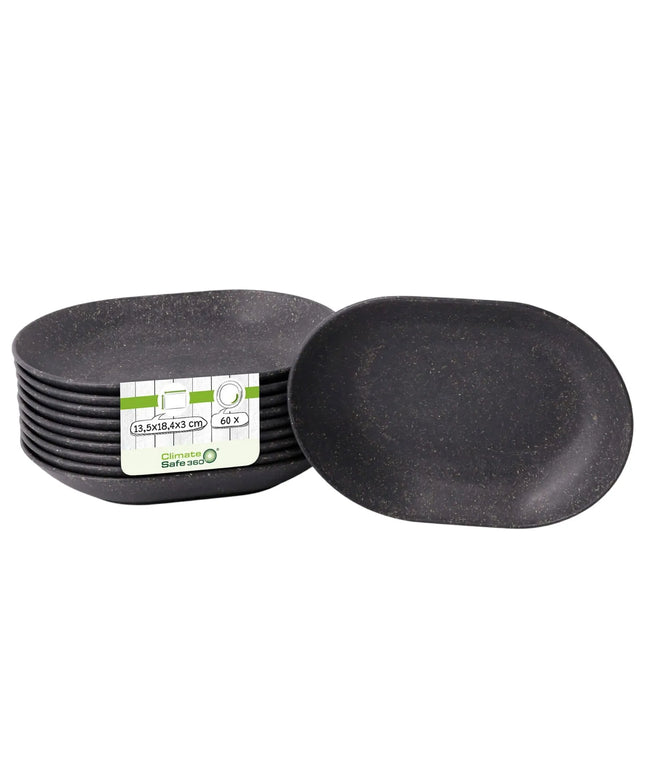 GGM Gastro (60 pcs) Reusable Snack Bowls - 270ml - 185x134mm - oval - Grey