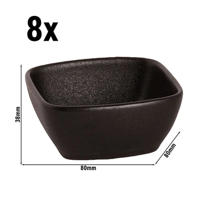 GGM Gastro (8 pcs) Bowl - Universe - Porcelain - 125ml - square - 80x80mm - Black