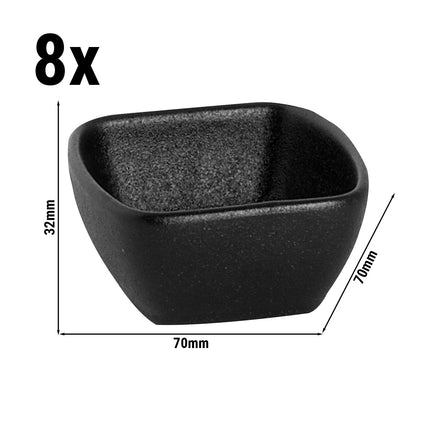 GGM Gastro (8 pcs) Bowl - Universe - Porcelain - 750ml - square - 70x70mm - Black