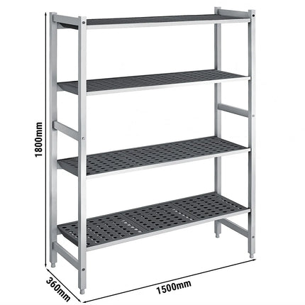 GGM Gastro Aluminium Base Shelf - 1500x360mm - Load capacity: 900kg