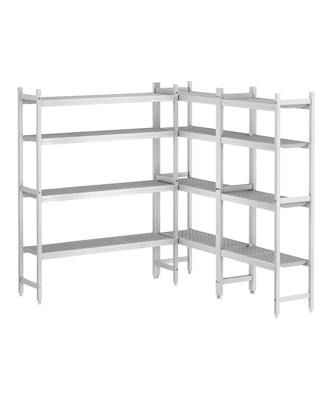 GGM Gastro Aluminium Shelf Set - L-shape - Installation depth: 360mm - Load capacity: 600kg