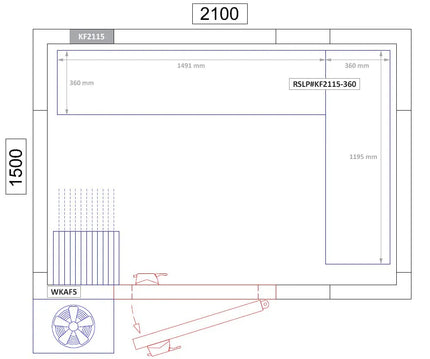 GGM Gastro Aluminium Shelf Set - L-shape - Installation depth: 360mm - Load capacity: 600kg