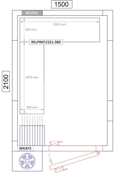 GGM Gastro Aluminium Shelf Set - L-shape - Installation depth: 360mm - Load capacity: 600kg