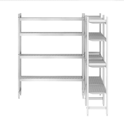 GGM Gastro Aluminium Shelf Set - L-shape - Installation depth: 460mm - Load capacity: 600kg