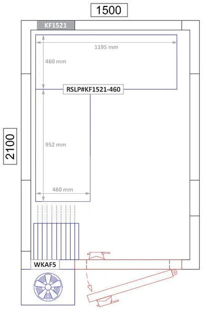 GGM Gastro Aluminium Shelf Set - L-shape - Installation depth: 460mm - Load capacity: 600kg