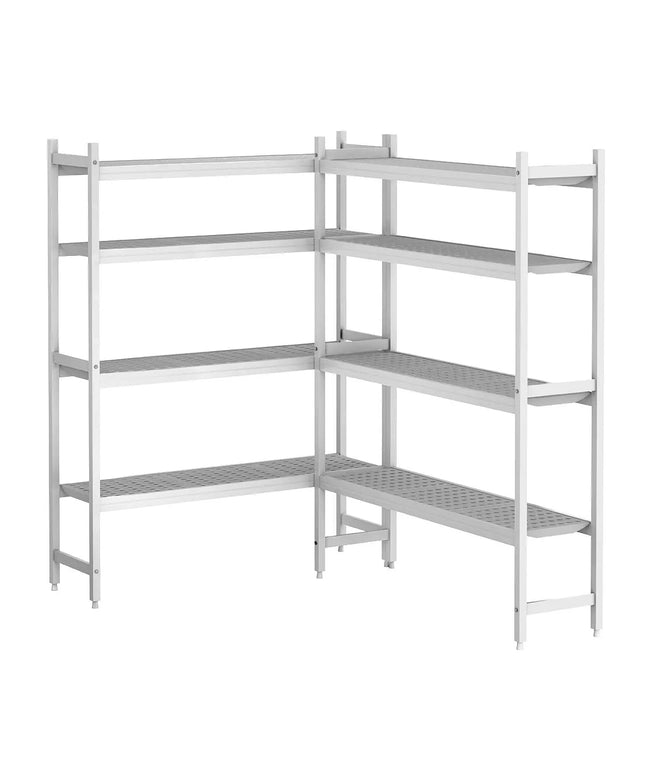GGM Gastro Aluminium Shelf Set - L-shape left - Installation depth: 360mm - Load capacity: 600kg