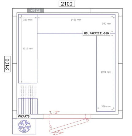 GGM Gastro Aluminium Shelf Set - U-shape - Installation depth: 360mm - Load capacity: 600kg