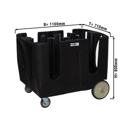 GGM Gastro Ambient Plate Dispenser - unheated - 1100mm - with wheels & 6 adjustable separating grids - max. 180 - 400 plates - Polyethylene