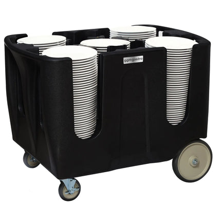 GGM Gastro Ambient Plate Dispenser - unheated - 1100mm - with wheels & 6 adjustable separating grids - max. 180 - 400 plates - Polyethylene