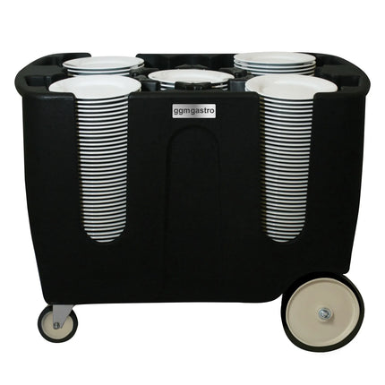 GGM Gastro Ambient Plate Dispenser - unheated - 1100mm - with wheels & 6 adjustable separating grids - max. 180 - 400 plates - Polyethylene