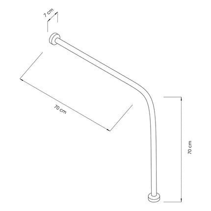 GGM Gastro Angled Grab Rail - Stainless Steel - 90° - Length: 700mm