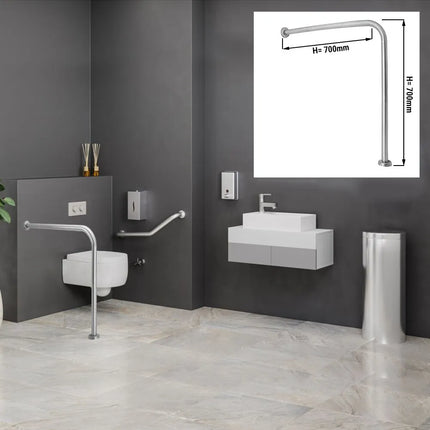 GGM Gastro Angled Grab Rail - Stainless Steel - 90° - Length: 700mm