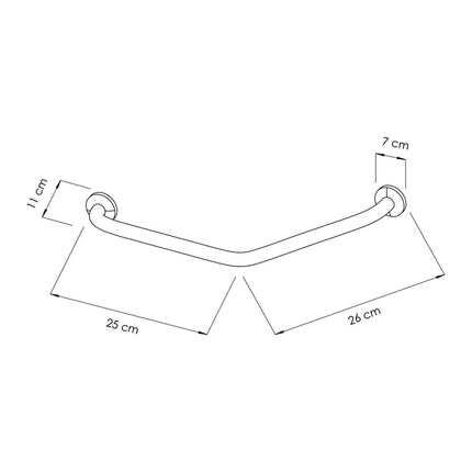 GGM Gastro Angled Grab Rail - Stainless Steel - Length: 260mm