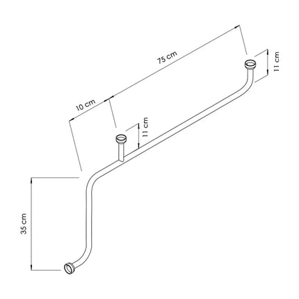 GGM Gastro Angled Grab Rail - Stainless Steel - Length: 350mm