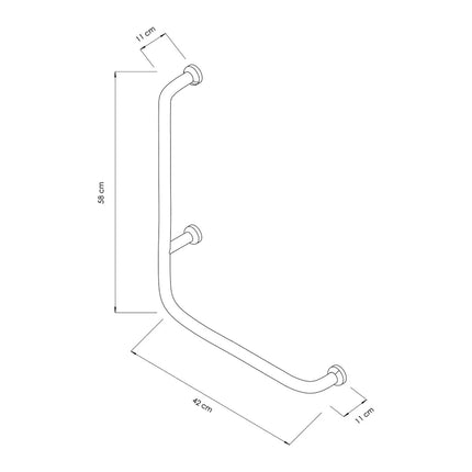 GGM Gastro Angled Grab Rail - Stainless Steel - Length: 420mm