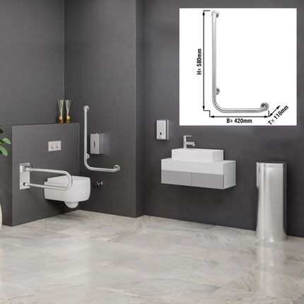 GGM Gastro Angled Grab Rail - Stainless Steel - Length: 420mm